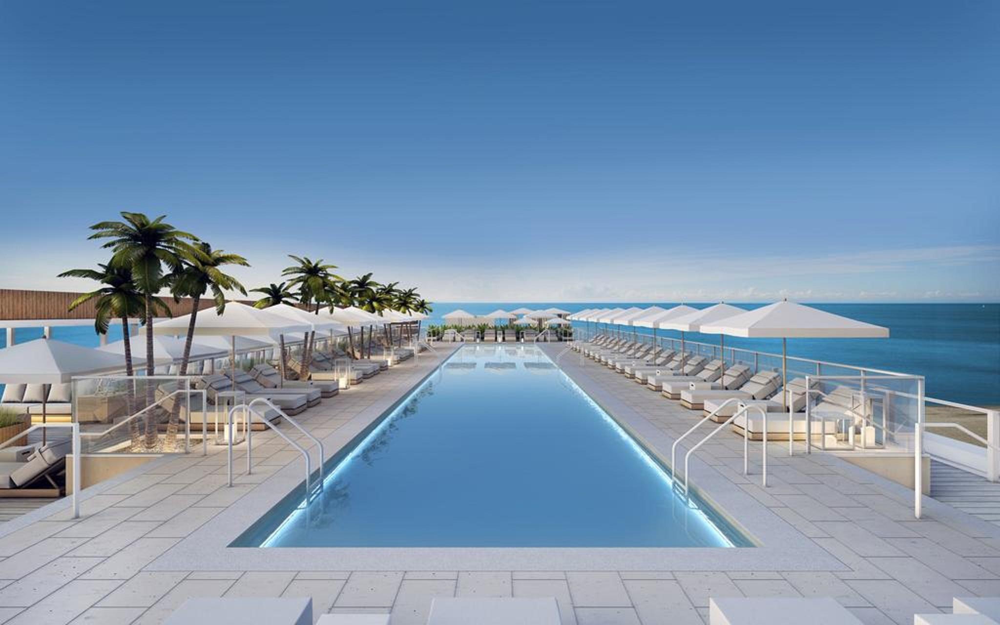 1 Hotel South Beach Miami Beach Esterno foto The rooftop pool at the W South Beach